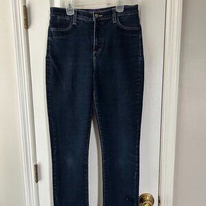 NYDJ Not Your Daughters Jeans Size 10 Dark Blue Denim Jean Slim Straight Stretch